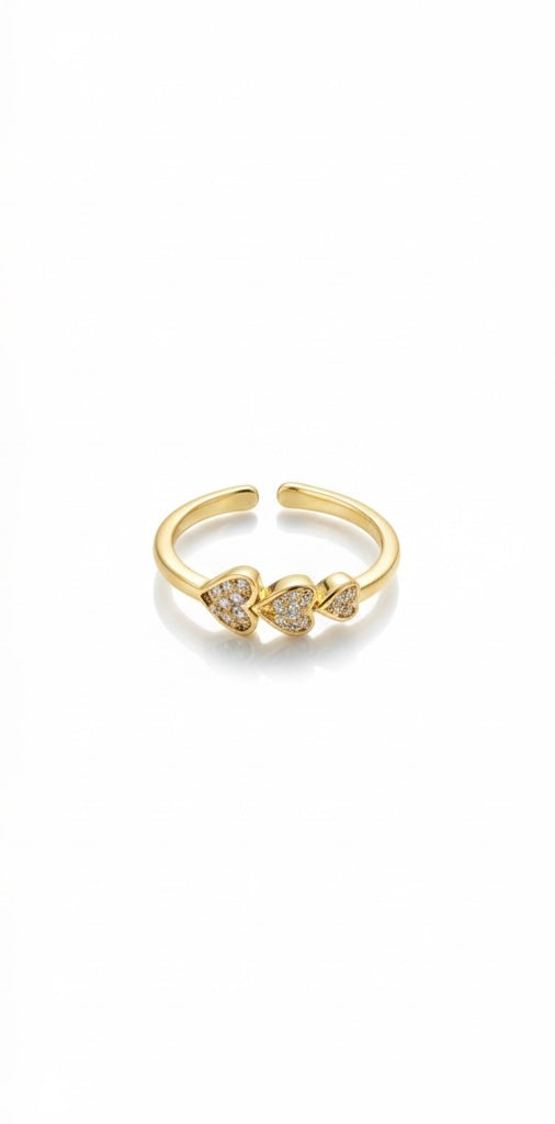Ringe - Golden Triple Heart