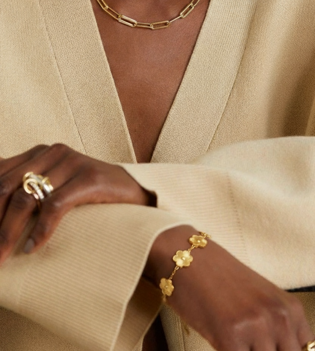 Armband GOLD FLOWER CLOVER