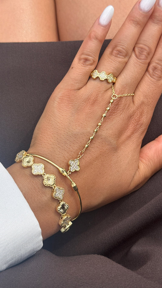 Hand Chain Elmas -14K vergoldet