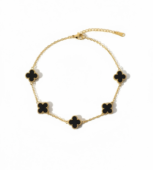 Armband BLACK FLOWER CLOVER