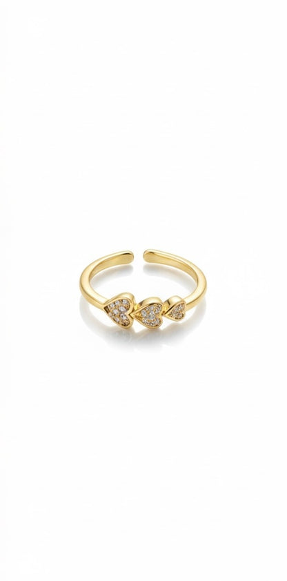 Ringe - Golden Triple Heart