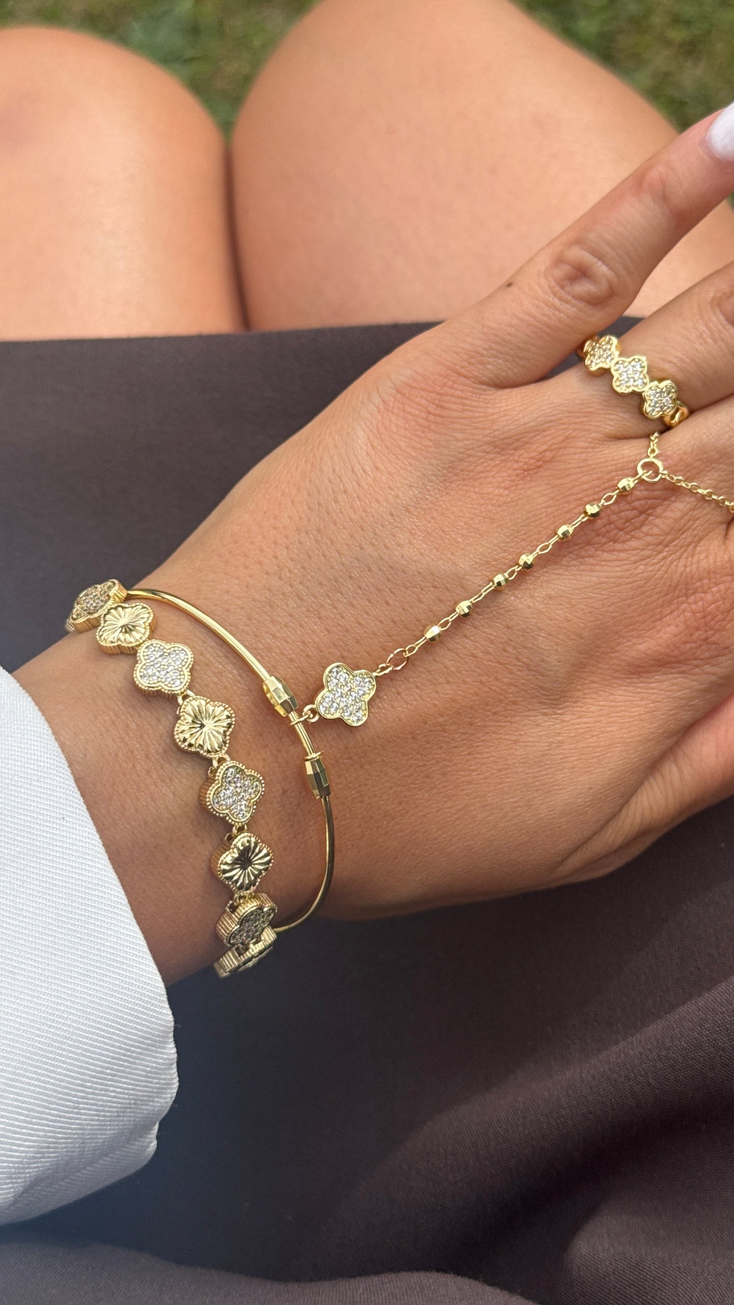 Hand Chain Elmas -14K vergoldet