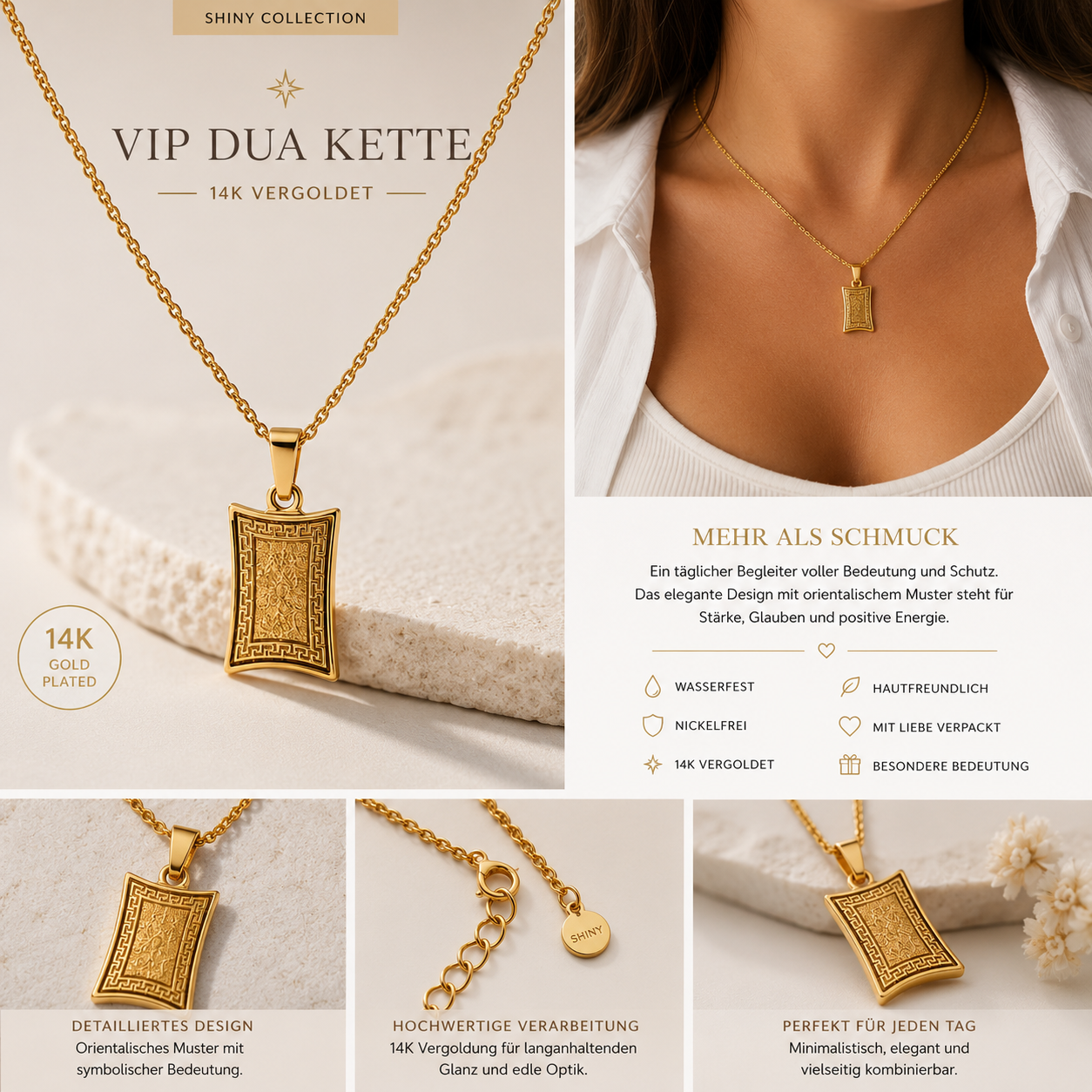 VIP-HALSKETTE Dua- 14K VERGOLDET