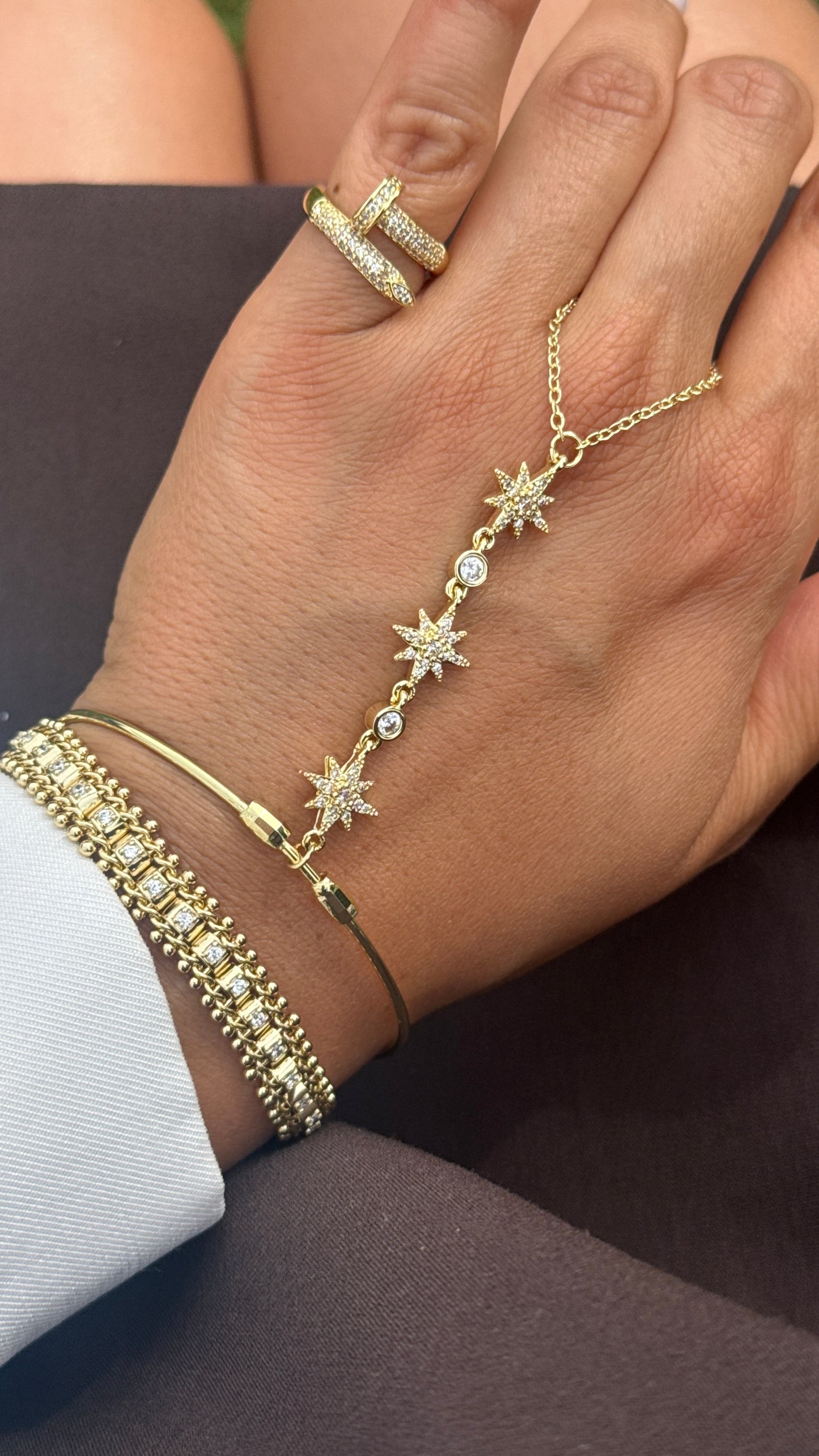 Hand Chain Yildiz -14K vergoldet