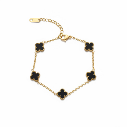 Armband MINI BLACK FLOWER CLOVER