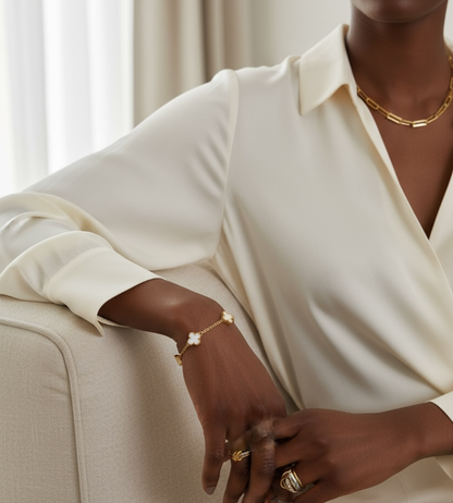 Armband WHITE FLOWER CLOVER