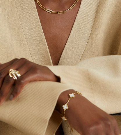 Armband WHITE FLOWER CLOVER