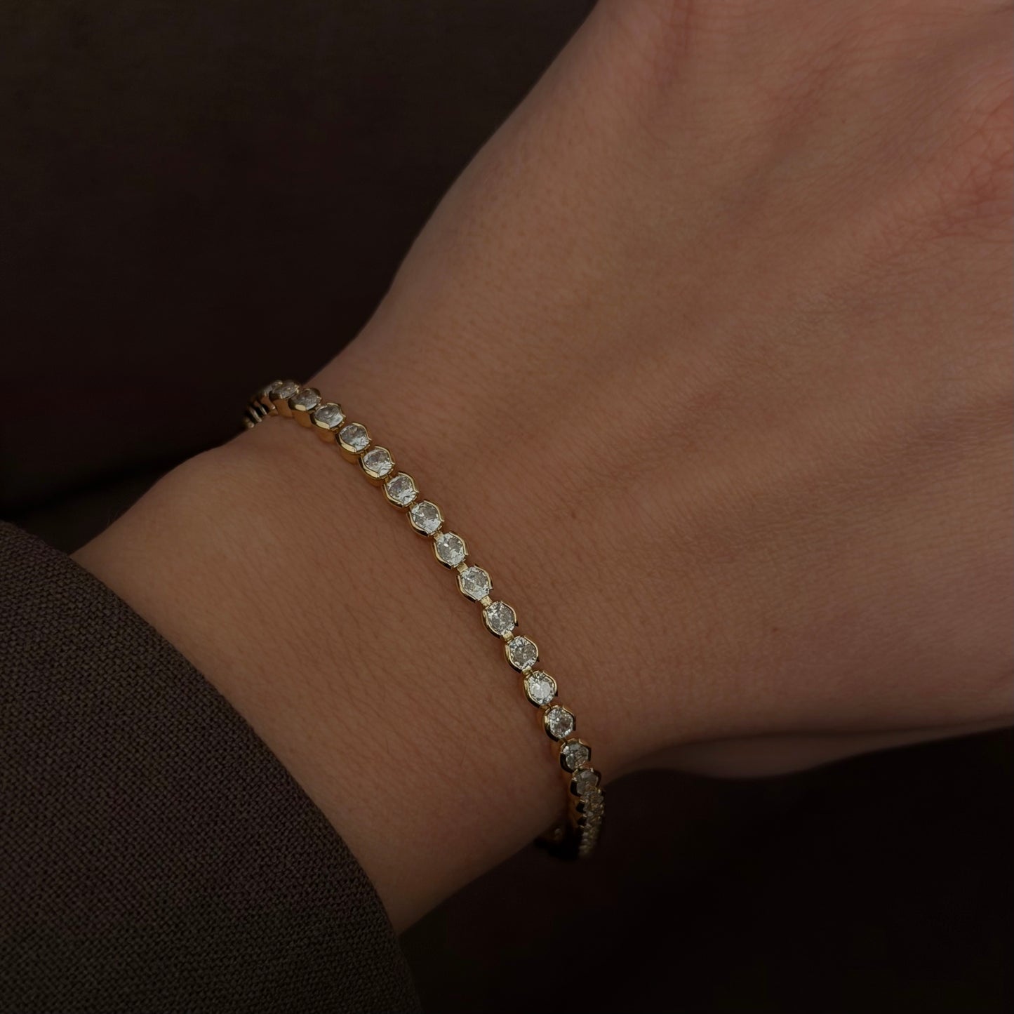 VIP- ARMBAND DROP STONE -14K VERGOLDET