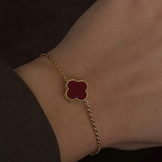 VIP - ARMKETTE RED CLOVER -14K VERGOLDET