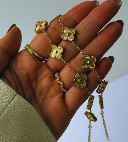 Armband GOLD FLOWER CLOVER