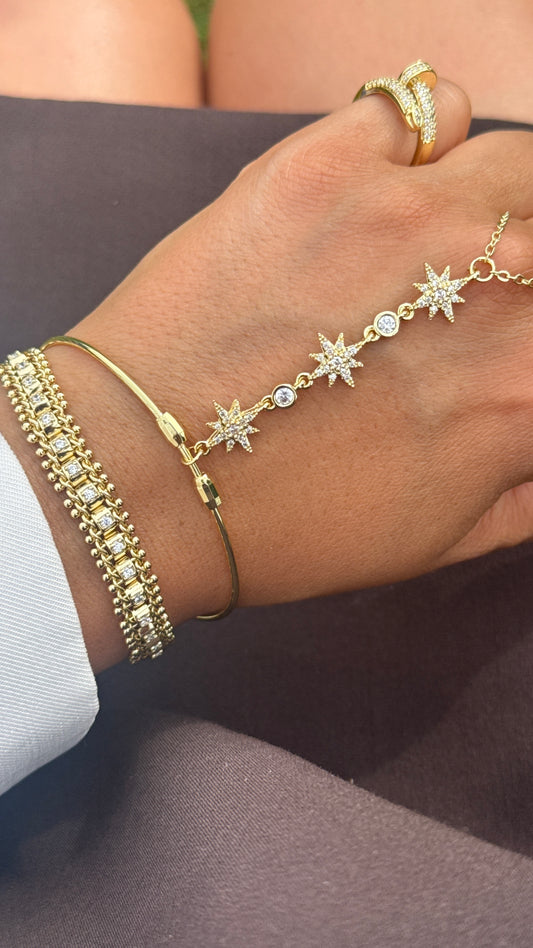 Hand Chain Yildiz -14K vergoldet