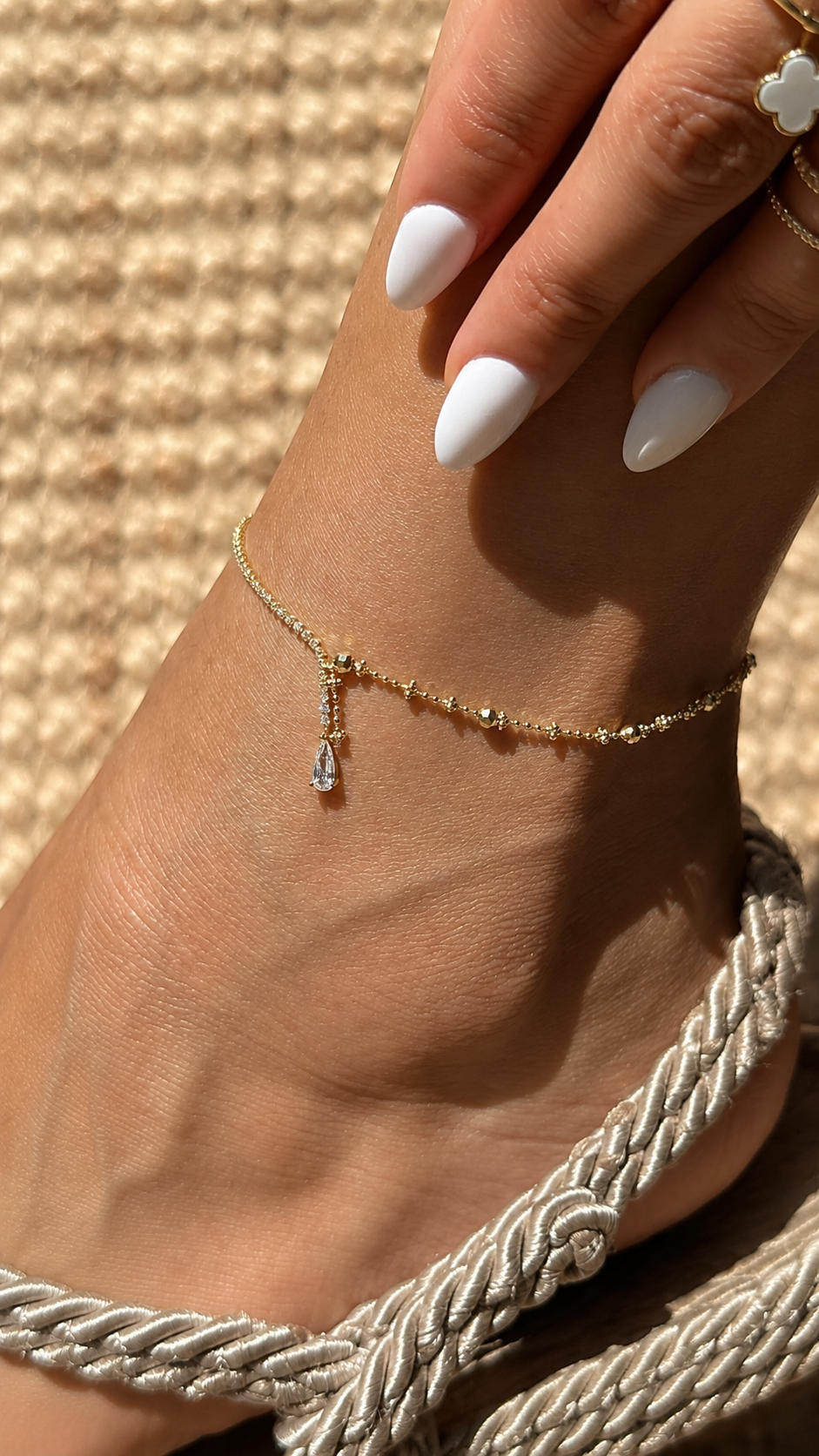 Crystal Drop Fußkette