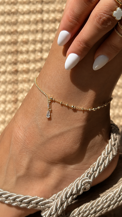 Crystal Drop Fußkette