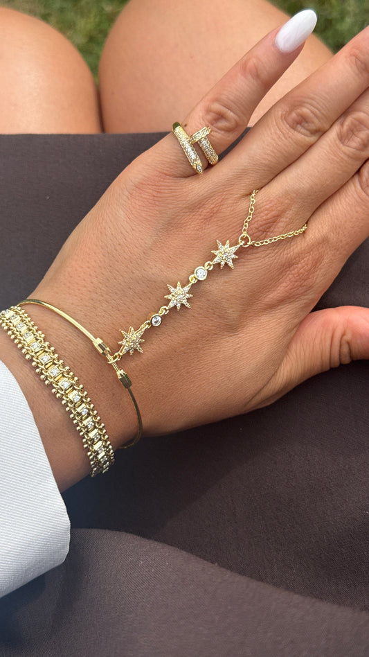Hand Chain Yildiz -14K vergoldet