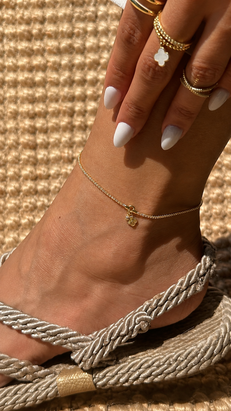 Lucky Clover Fußkette