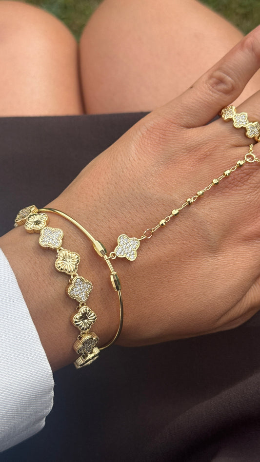 Hand Chain Elmas -14K vergoldet