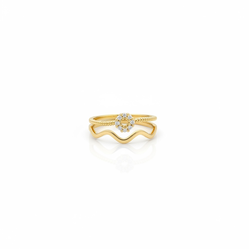 RINGE GOLDEN HARMONY WAVE RING