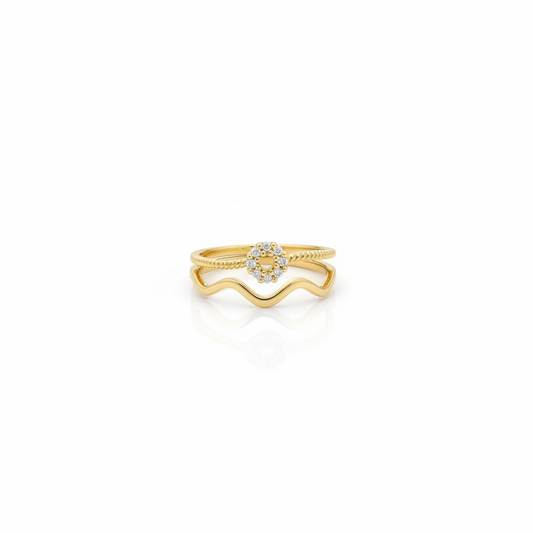RINGE GOLDEN HARMONY WAVE RING