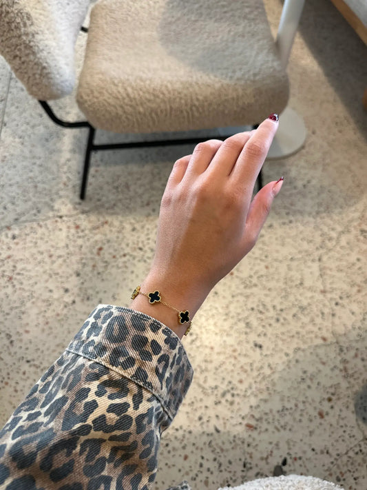 Armband BLACK FLOWER CLOVER