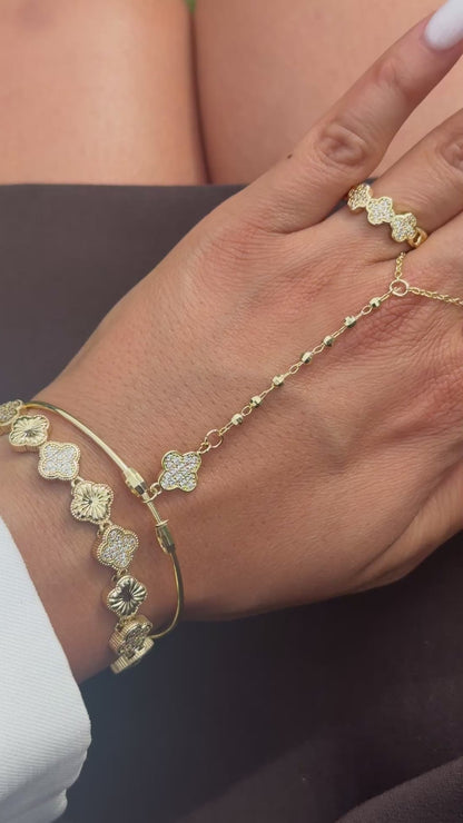 Hand Chain Elmas -14K vergoldet