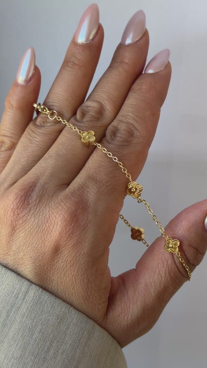 Armband MINI GOLD FLOWER CLOVER