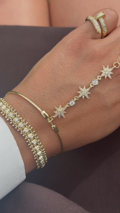 Hand Chain Yildiz -14K vergoldet