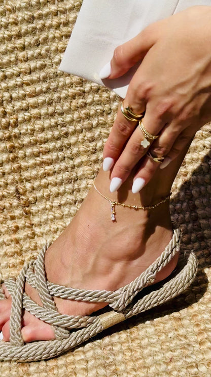 Crystal Drop Fußkette